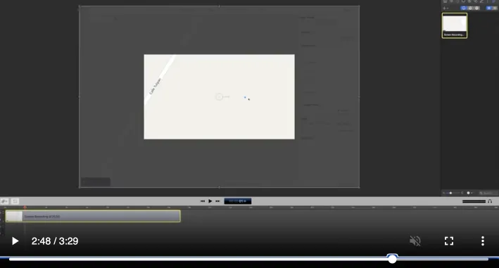A video editing software interface with a focus on a specific frame, depicting a light-themed design overlay with annotations for user interface improvements.